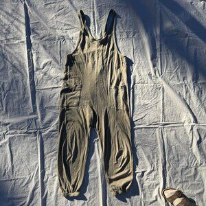 For Days Wear Wrecklessly Organic Cotton Relaxing Romper Distressed Khaki Sage